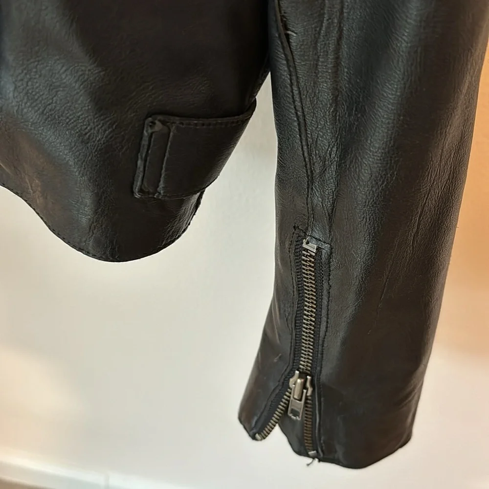 Muubaa London | 100% Lamb Leather Moto Jacket Sz 8 - Picture 5 of 10